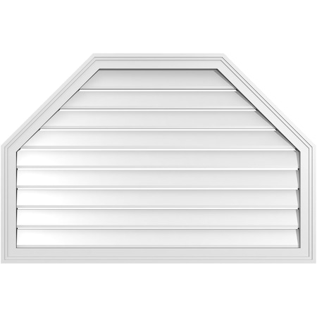 Ekena Millwork Octagonal Top Surface Mount PVC Gable Vent w/ 2"W x 1-1/2"P Brickmould Frame, 42"W x 28"H GVPOT42X2802SF